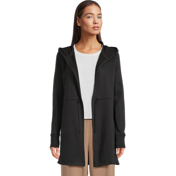 BEYOND YOGA Women's LuxeFleece Hooded Jacket Size XS Black Long Sleeve NWT